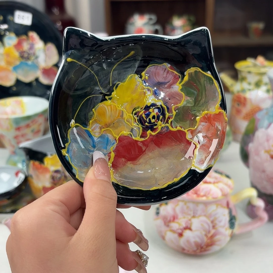 景德镇手绘高温釉下彩陶瓷茶具