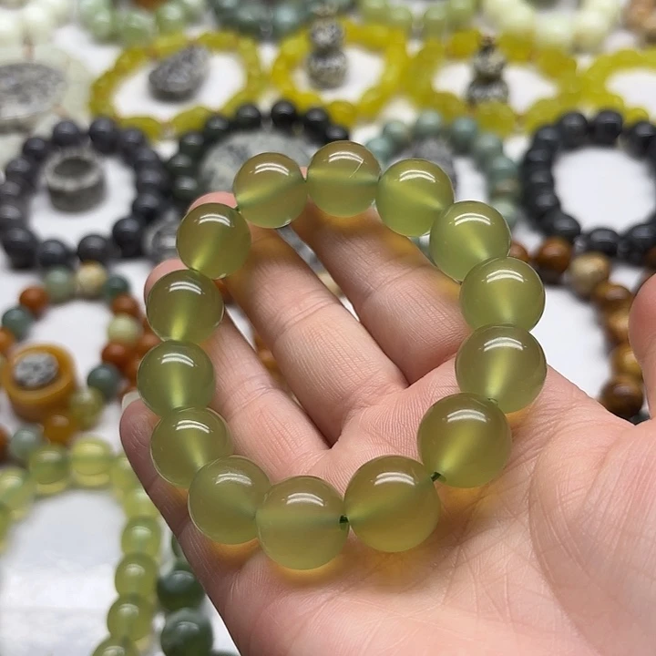 蛇纹石玉未镶嵌手串紫*