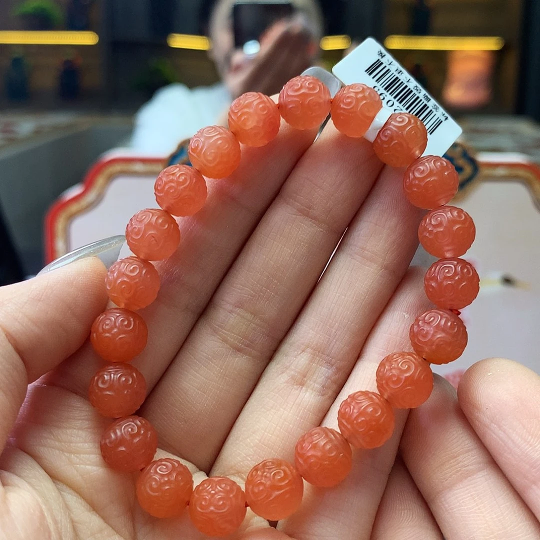 【闪购商品】南红玛瑙珠串未镶嵌W保山回纹9mm