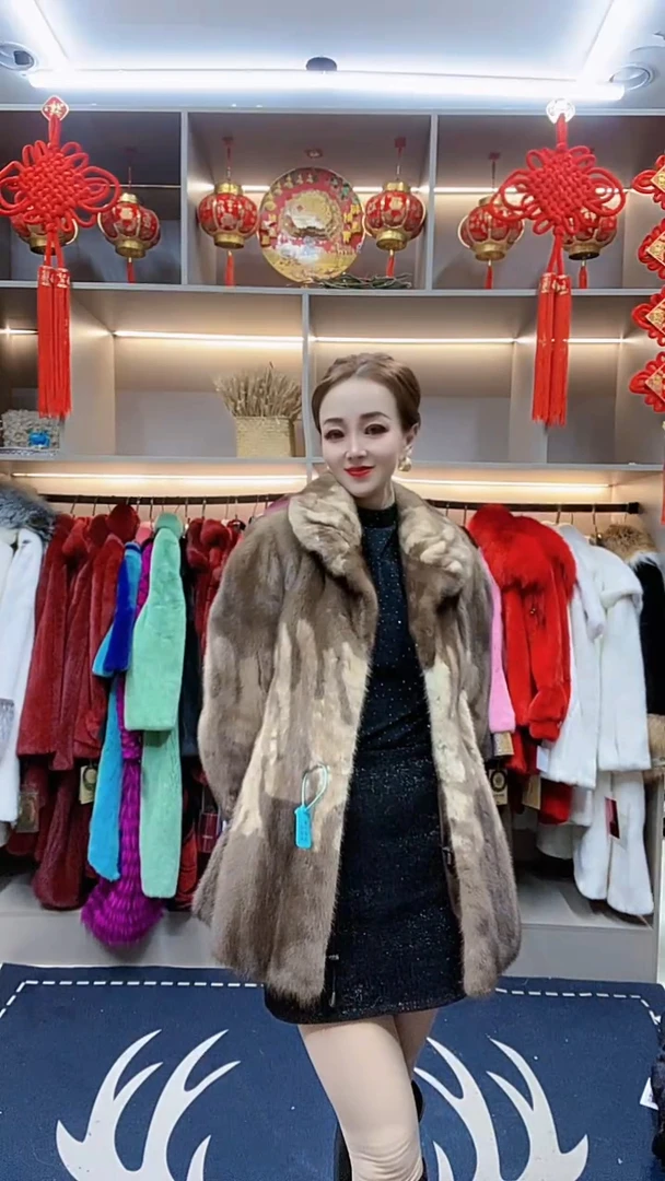 冬季新款进口紫标天鹅绒貂皮大衣年轻时尚款水貂毛皮草外套女海宁