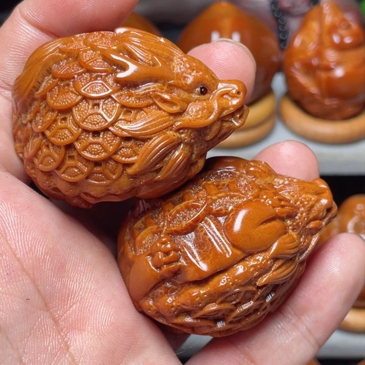 把件橄榄核金币龙龟手球3.7