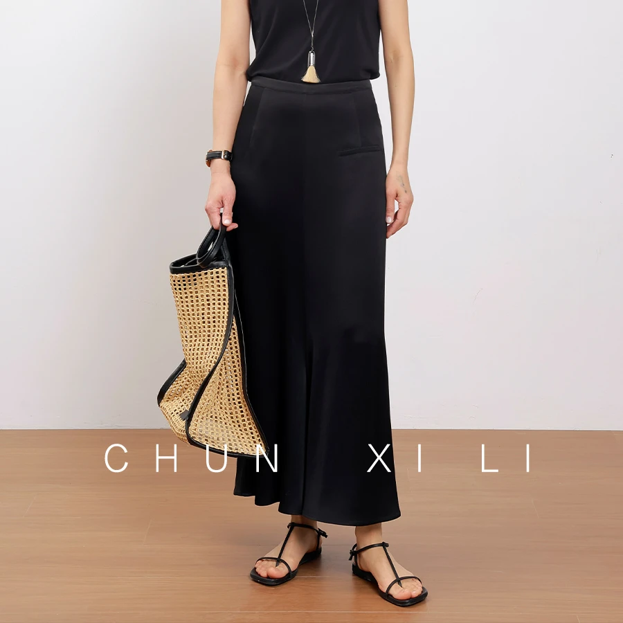 【醋酸裙裤】CHUNXILI/春熙里 时尚设计感休闲裙裤D00K51018