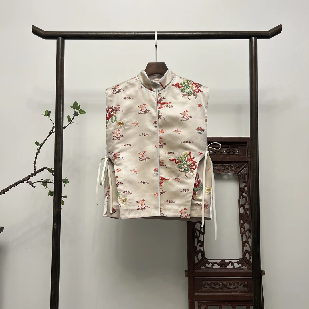 【八仙】刺绣款中式魁阔型马夹M40149中国风上衣冬季
