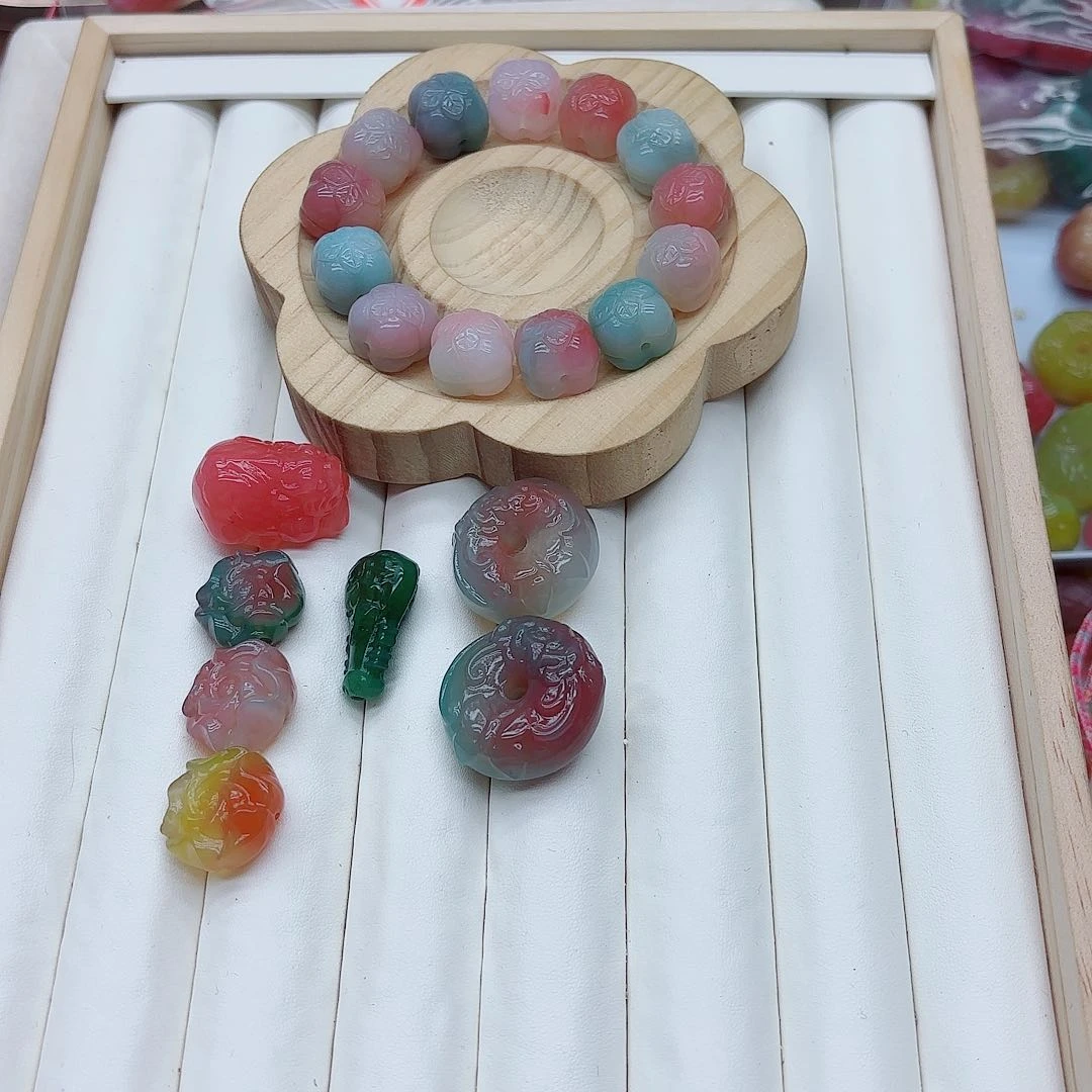 玛瑙/玉髓手链未镶嵌木*呀盐源031