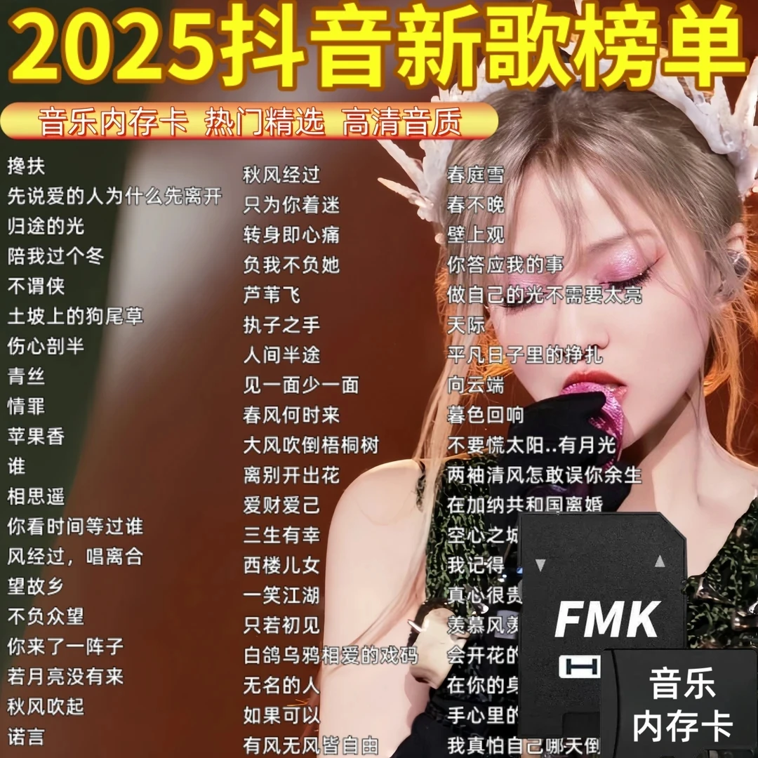 车载内存卡TF/SD卡2025抖音热歌流行新歌神曲音乐网络热门无损MP3