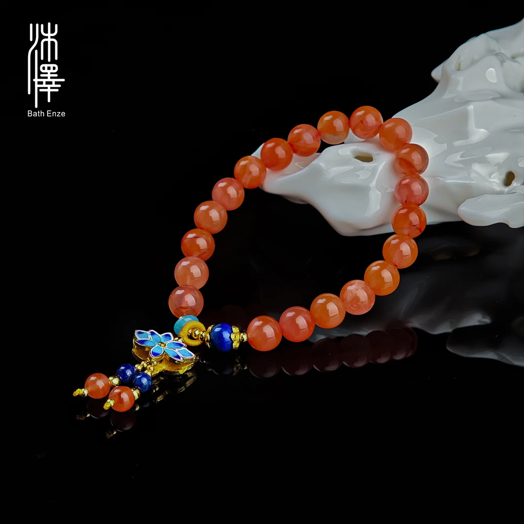 沐泽【步步生莲】禅意南红玛瑙手串自发无证书