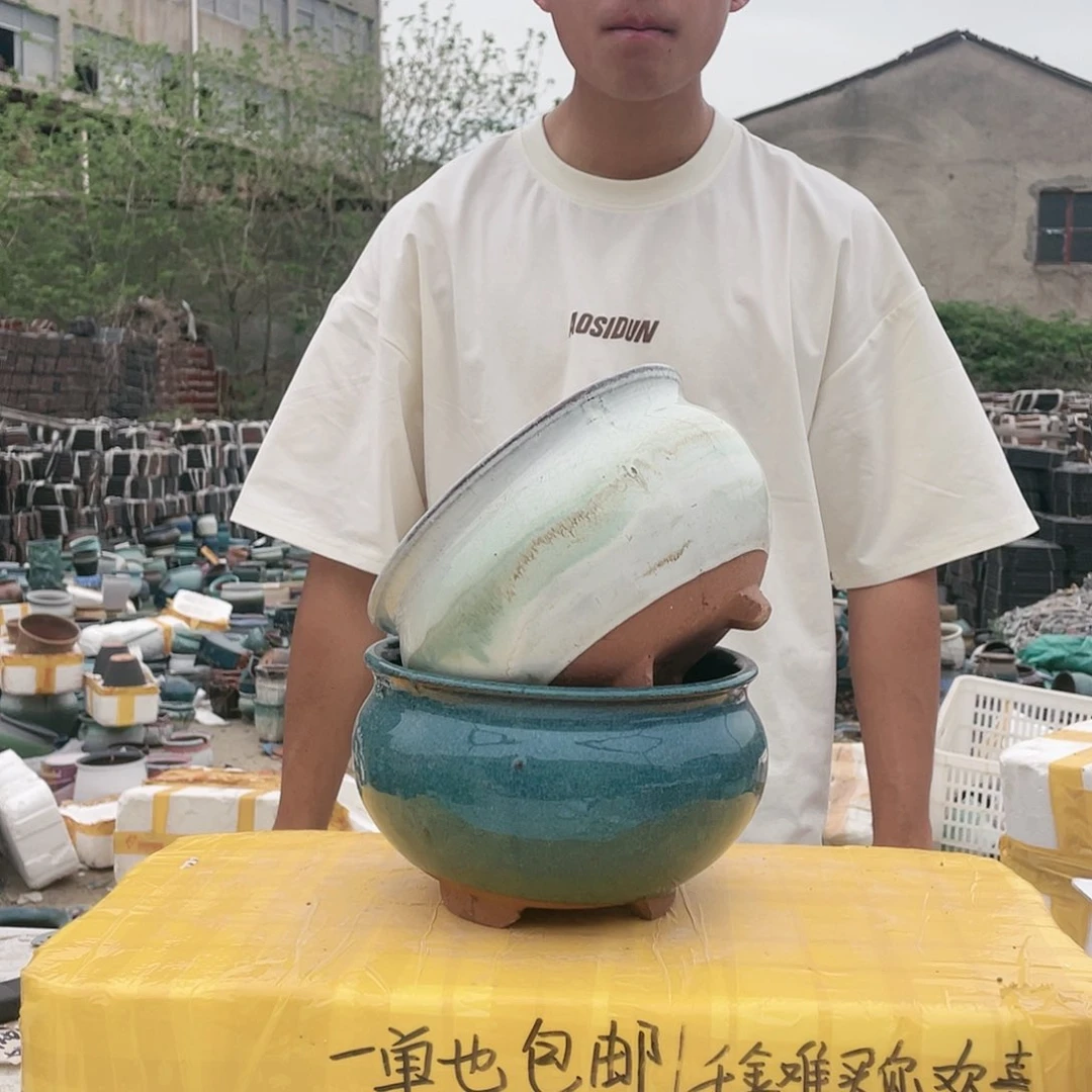 宜兴紫砂粗陶花盆
