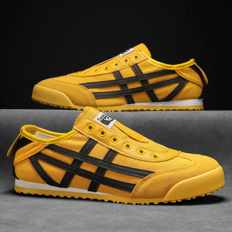 雅鹿夏季透气男鞋百搭一脚蹬男士休闲平板鞋复古帆布运动阿甘潮鞋