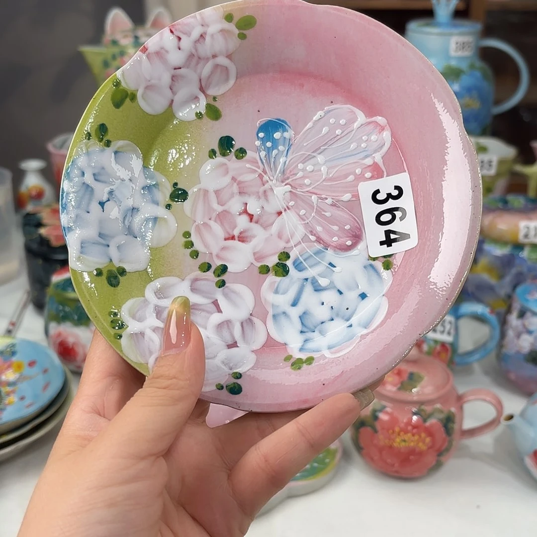 瓷片景德镇手绘高温釉下彩陶瓷茶具