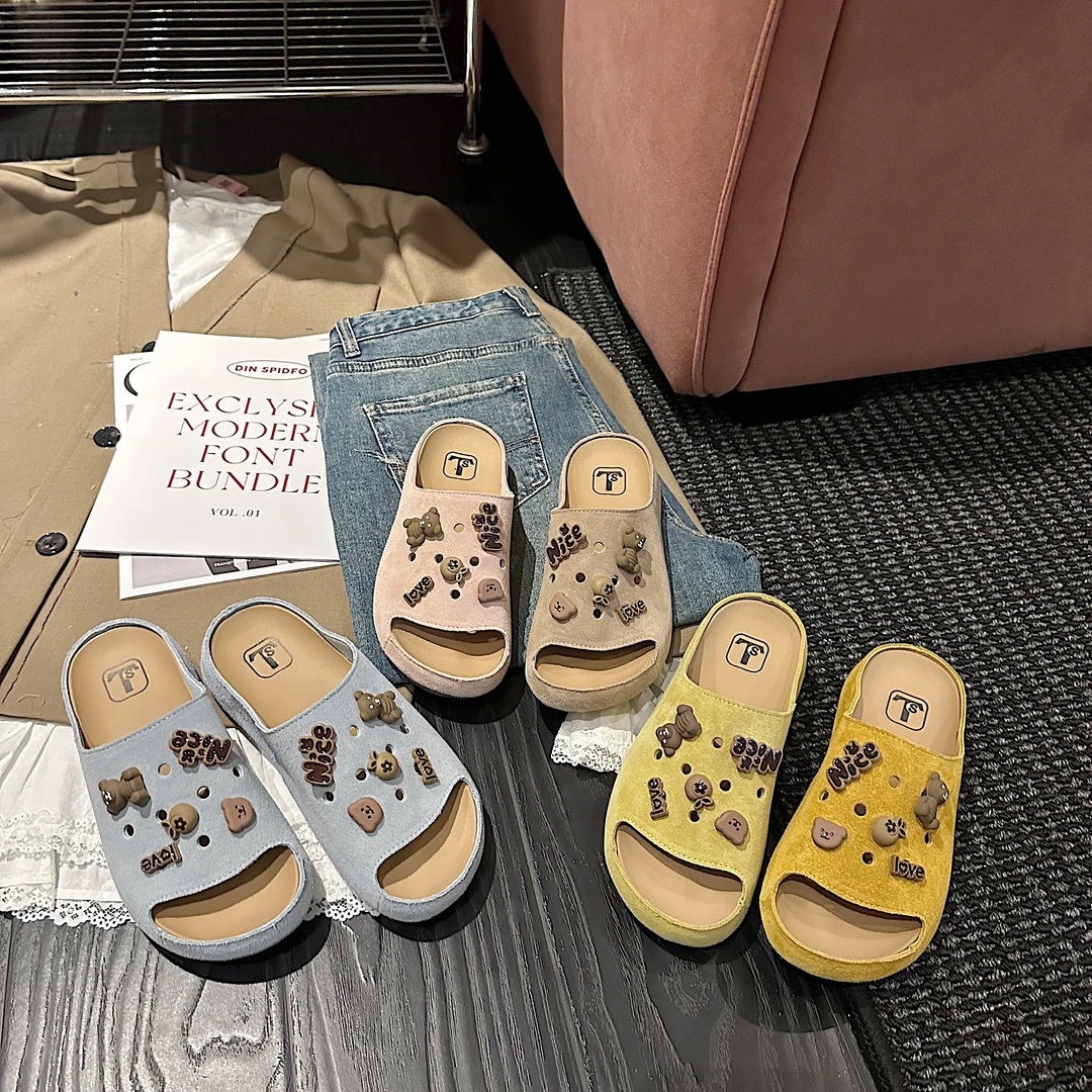 TS单鞋2025春季新款时尚百搭复古平底半拖鞋女外穿