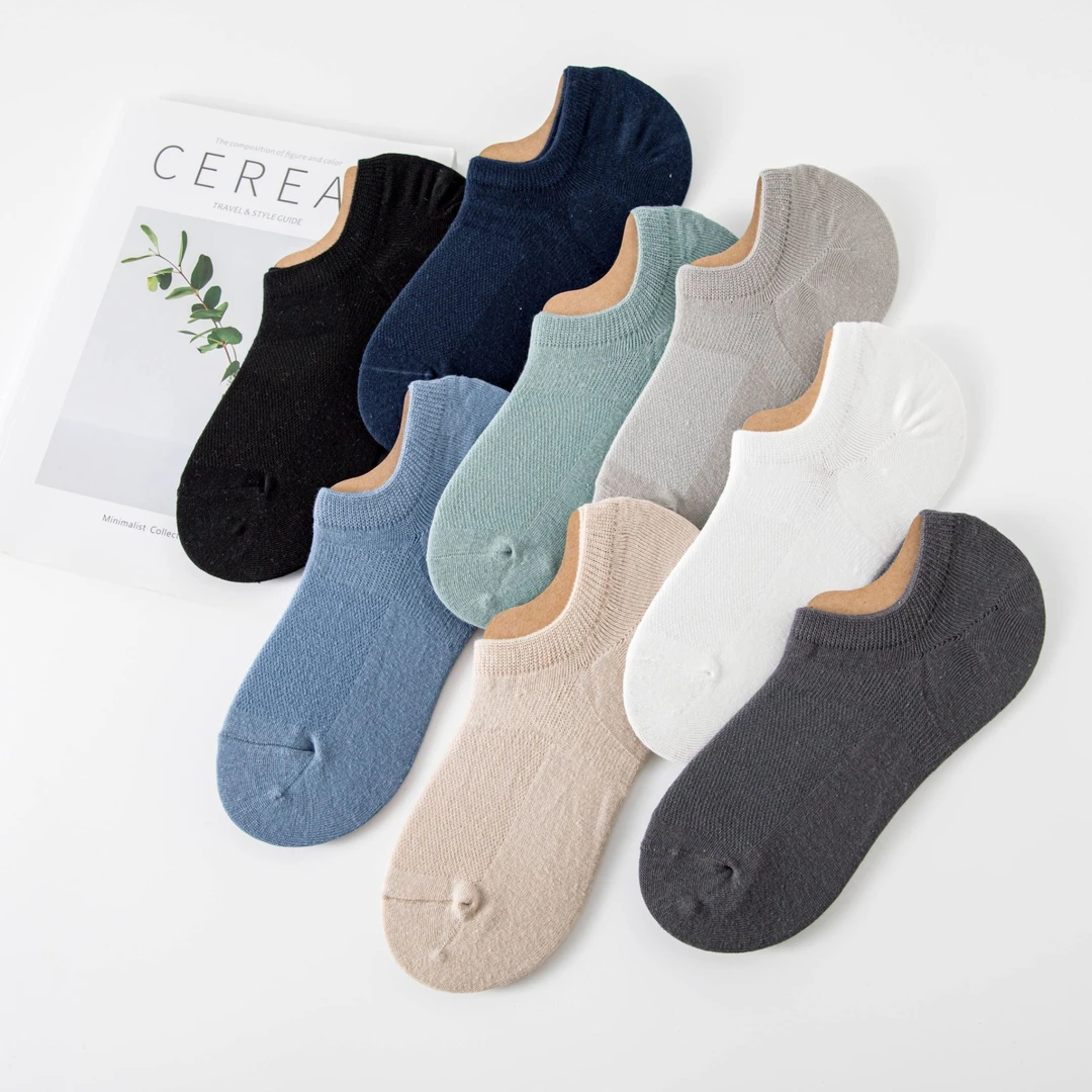 纯色百搭款男款短袜透气袜子W8036