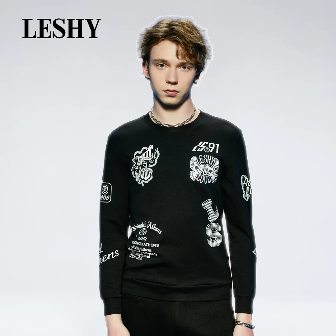 【超值优惠】乐士男装秋冬休闲三色百搭圆领长袖卫衣66233T9007