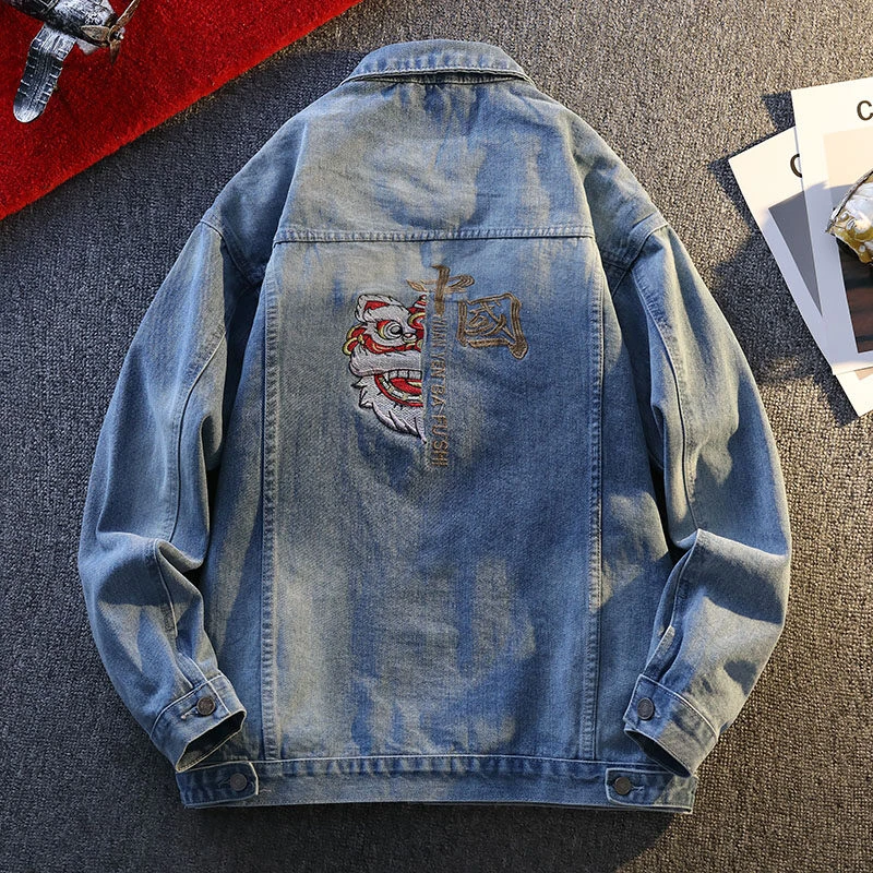 YH春秋青少年男款外套2025新款潮流洋气牛仔宽松男外穿百搭 外套