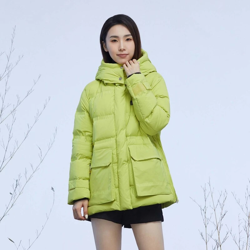 【李易行】sdeer圣迪奥女装时尚休闲短款高领连帽字母宽松羽绒服