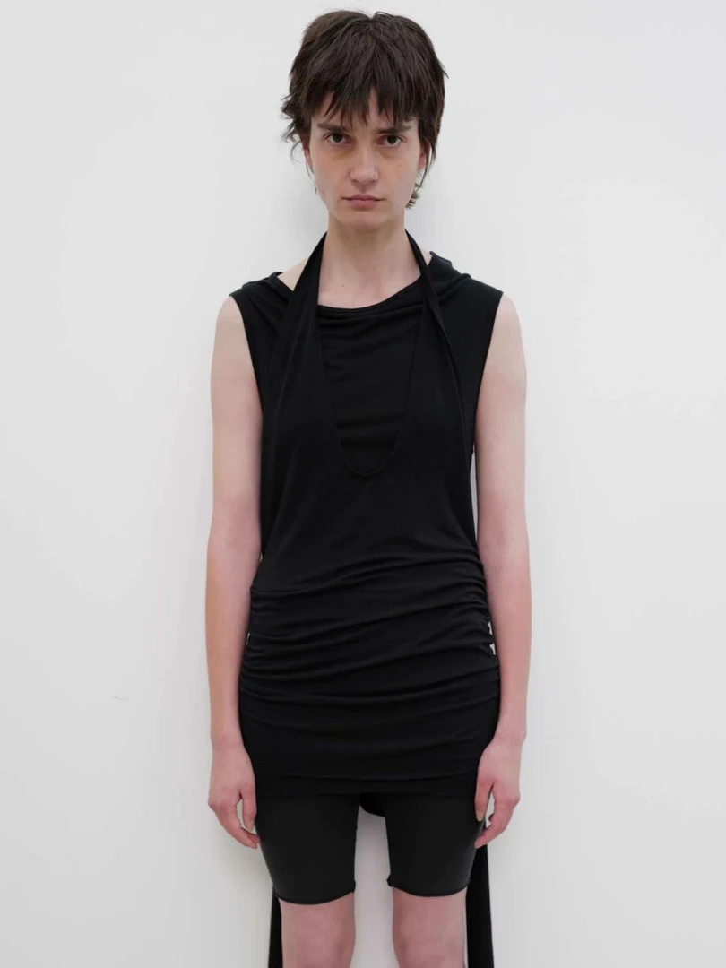 【OPEN YY】25早春YY251TS013 韩国设计师后背镂空假两件上衣T恤