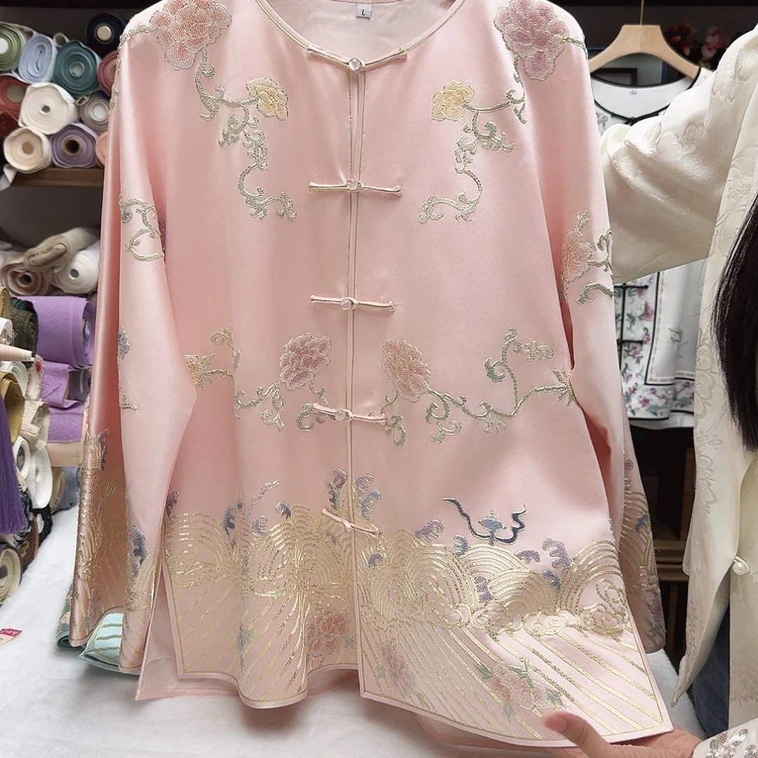 苏绣太太服13.胸围110.衣长66