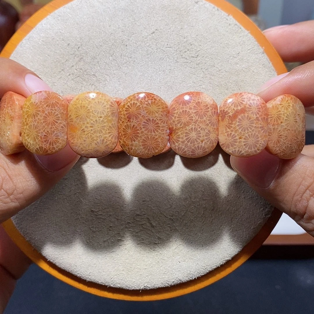 硅化珊瑚（珊瑚玉）手串未镶嵌冰大蕾丝51