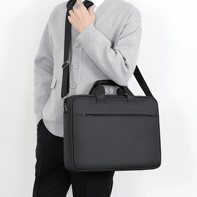YunBo潮包15寸男士公文包防水防刮便携商务轻便