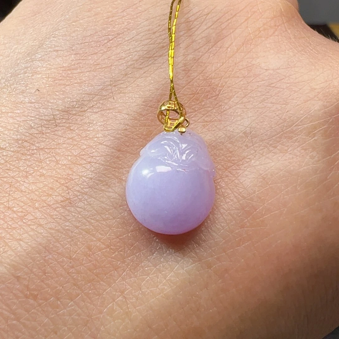 翡翠挂件18K金镶嵌翡翠