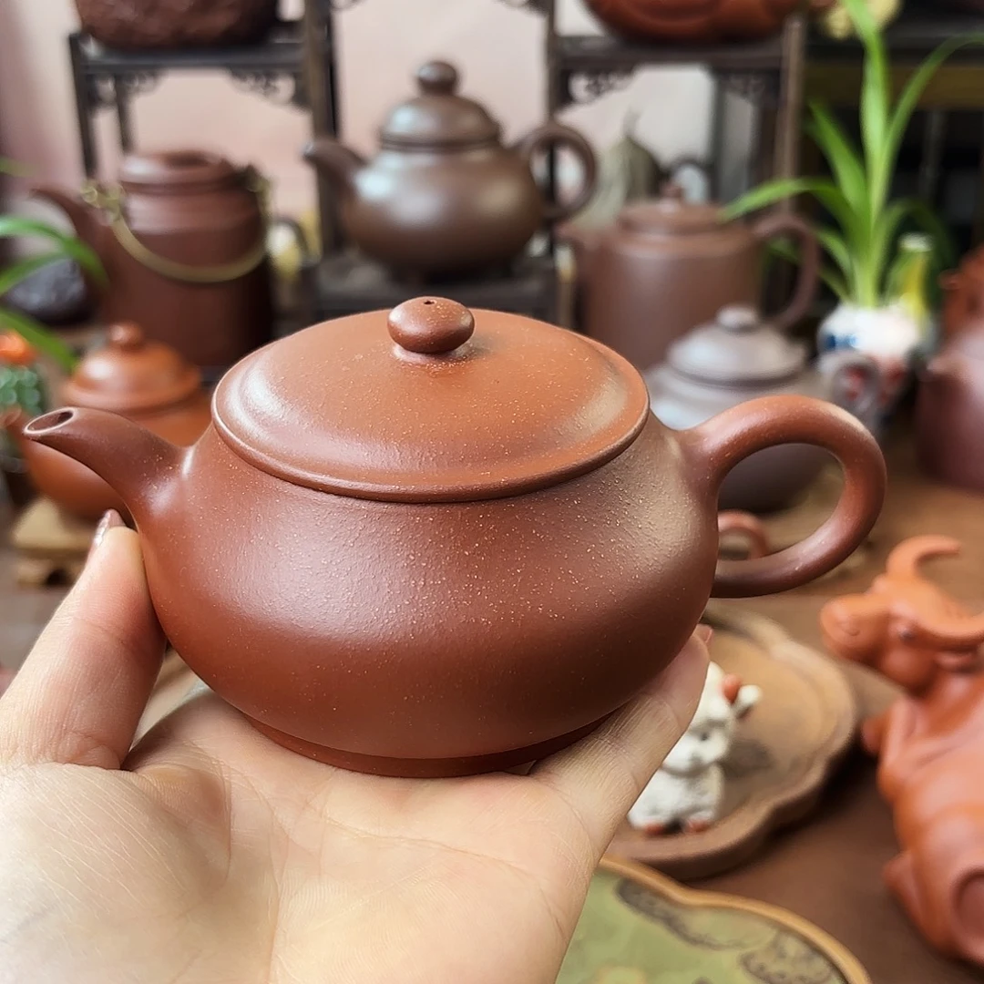 茶壶紫砂明炉红降坡200cc