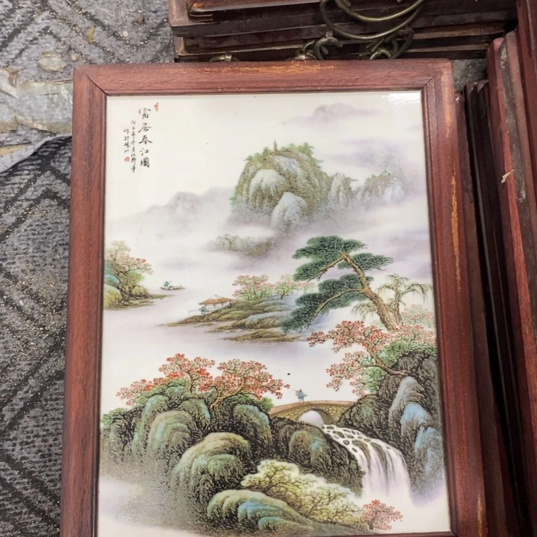 瓷片37*28*1景德镇瓷板画柴窑烧制