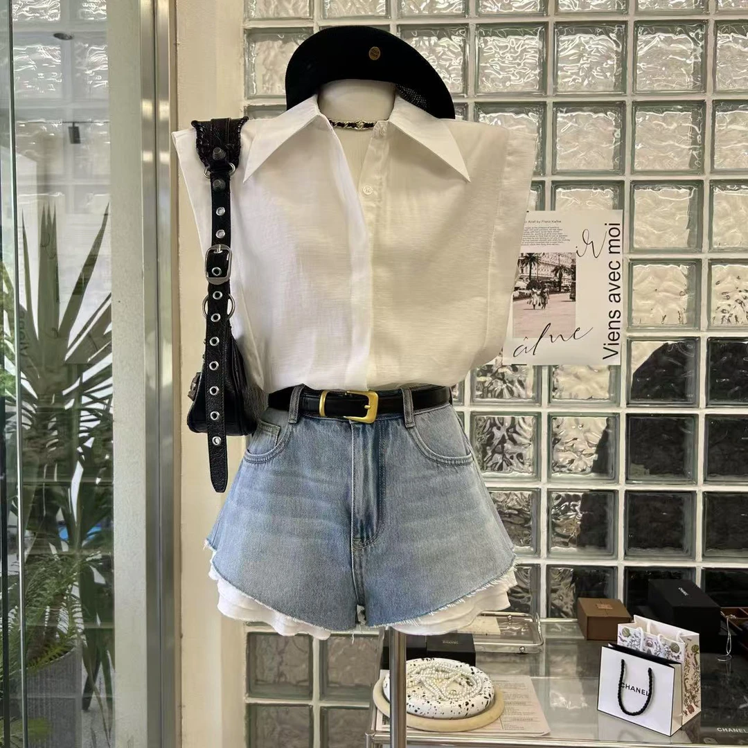 时尚无袖衬衫上衣ccz091