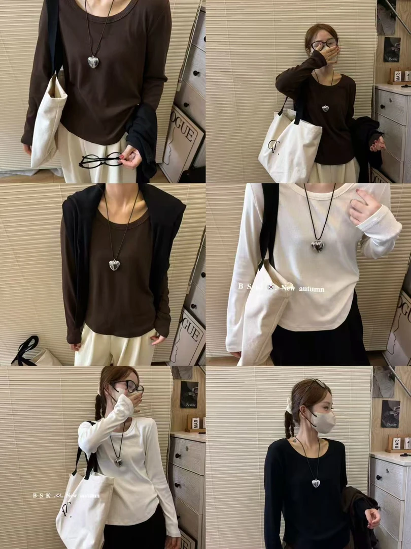 简约基础春款打底长袖T恤