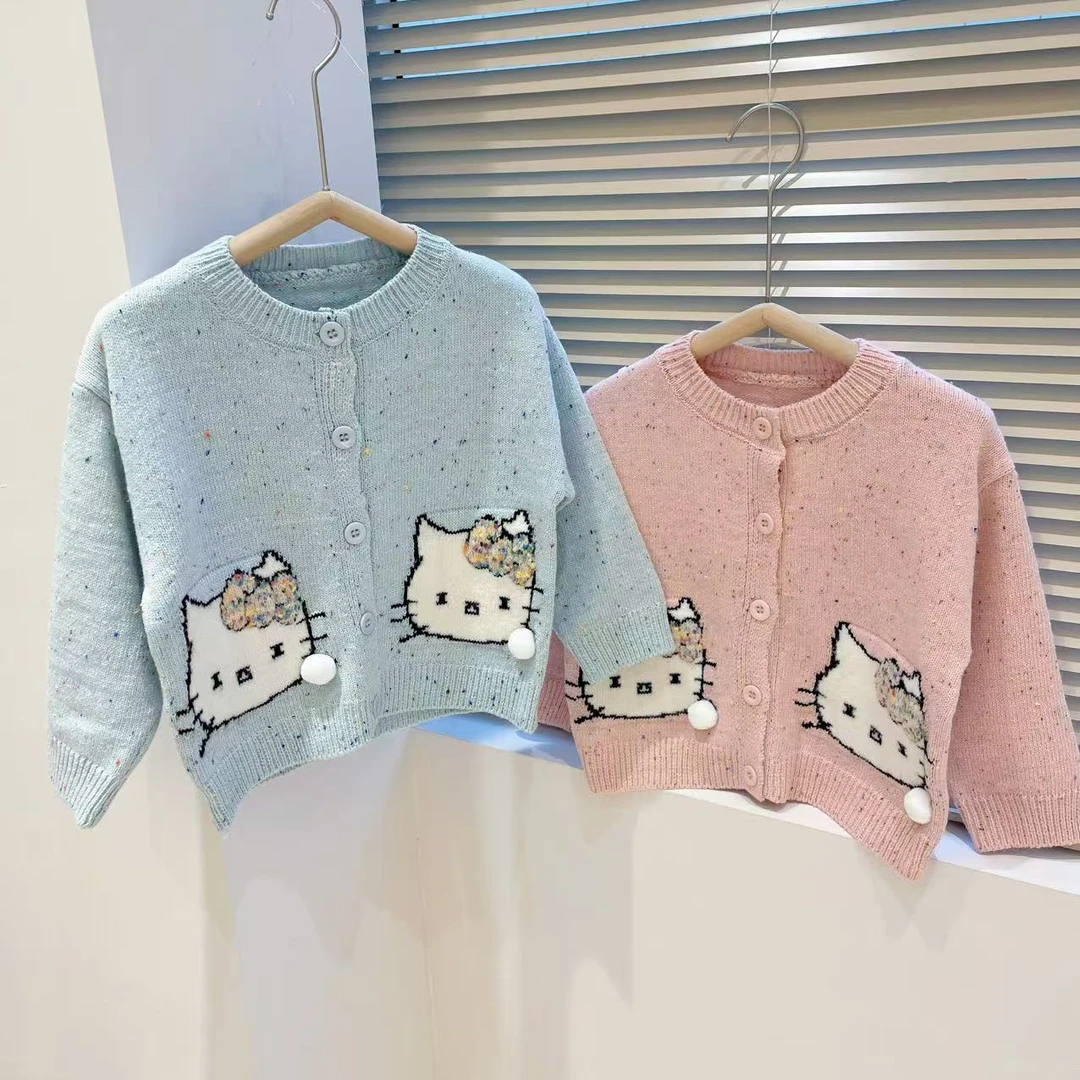 T403 女童 女宝宝 秋季 卡通 可爱 波点毛衣 毛衫 套头 欧若风