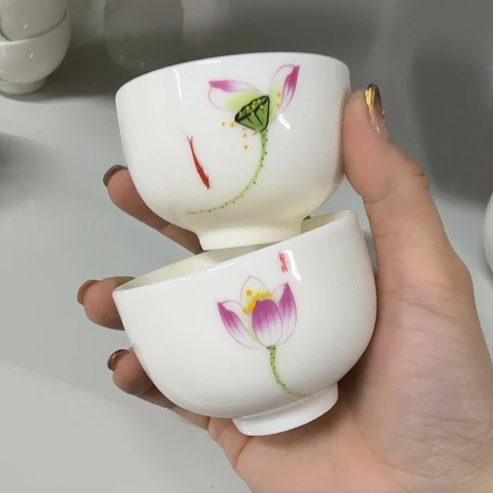 孤品高端羊脂玉茶杯两个一组