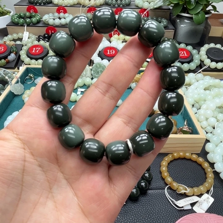 和田玉未镶嵌手链14