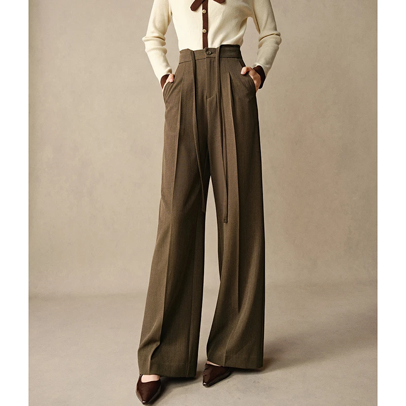 晚白【断码清仓拼手速】百搭神裤【爆】2025裤子系带阔腿裤女24120752