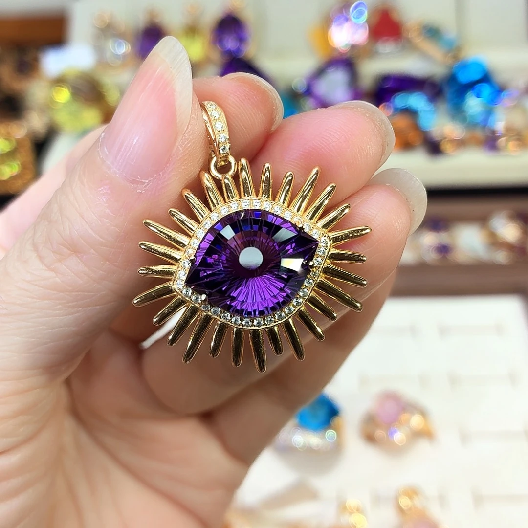 颈饰水晶银S925镶嵌