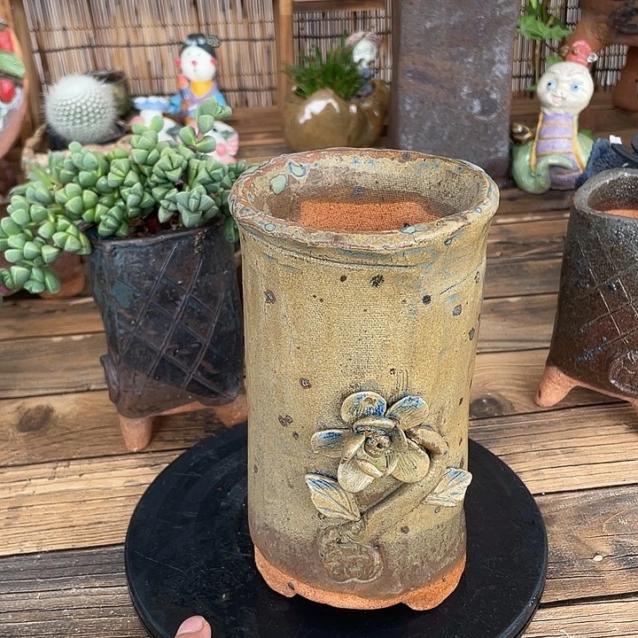 福利手工粗陶透气高温花盆