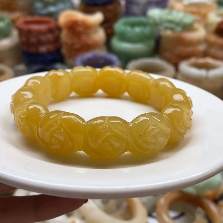 石英岩玉未镶嵌手镯圈口59