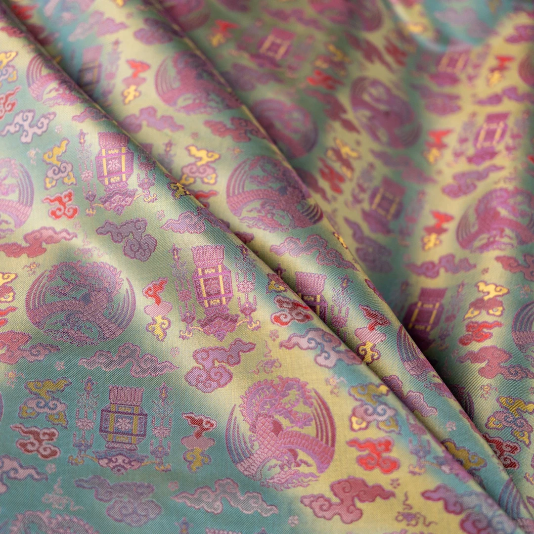 【凤熙云裳】张和才名家蜀锦 五谷丰登金底 裁开概不退换