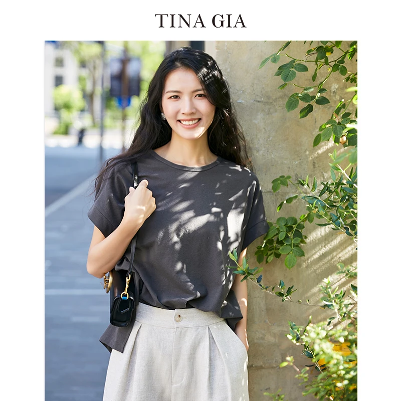 辛小北专属 【夏季限定】TINA GIA天纳吉儿2025年夏新款女圆领短袖