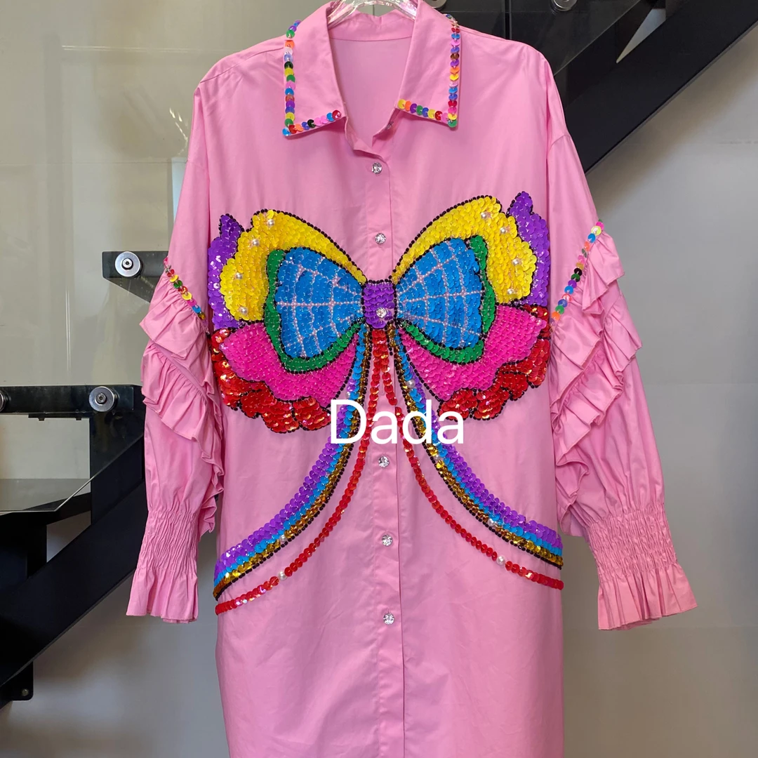 Dada设计款新款重工个性款休闲时尚百搭洋气宽松衬衫C15779