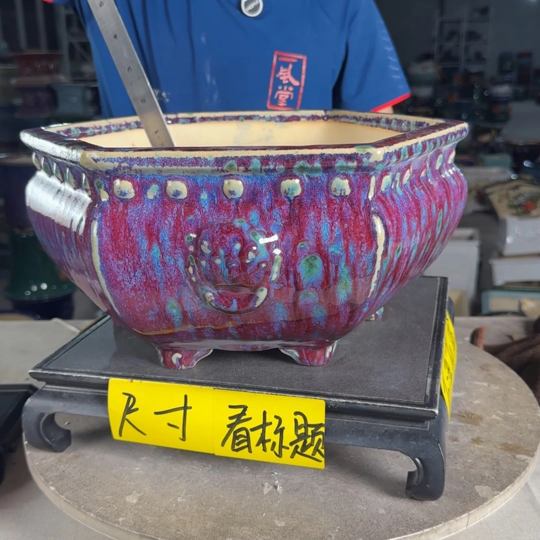 一风堂石湾花盆  内27*14微瑕打磨痕迹