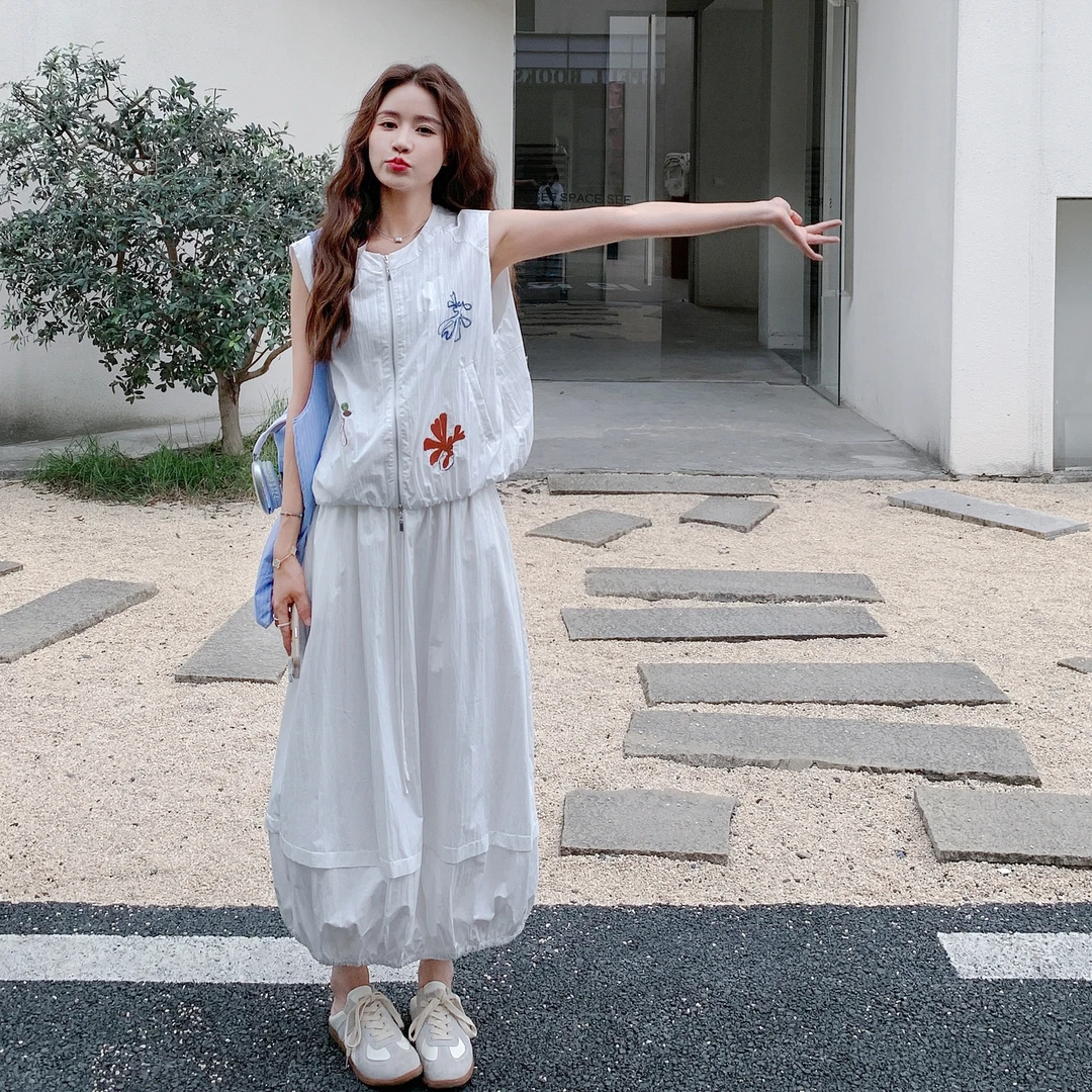 高级感时髦气质穿搭一整套减龄显瘦白色上衣裙子套装2025夏季新款