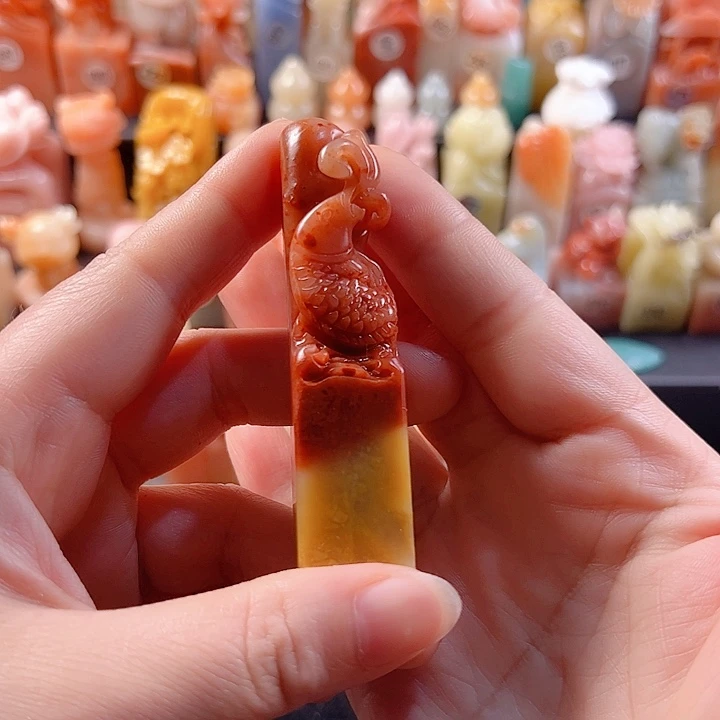 老挝石印石手工定制1.8厘米，鱼，包刻