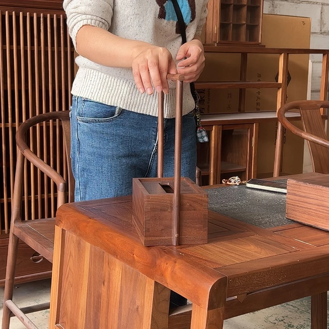 黑胡桃木微瑕纸巾盒