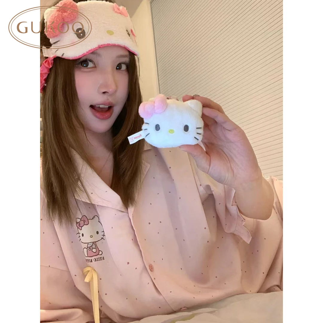 【Gukoo果壳】夏季睡衣女HelloKitty系列欧若风女士家居服套装