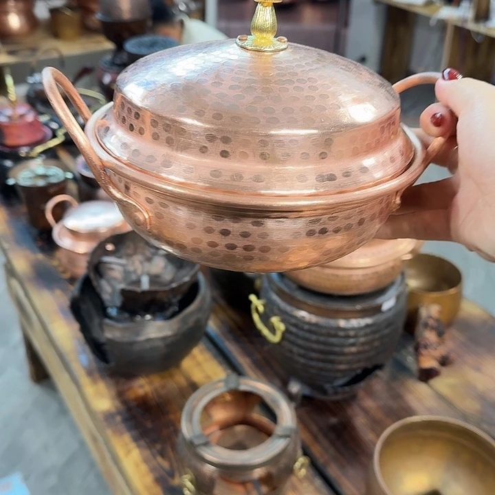 木***见紫铜手工制作摆件18口径