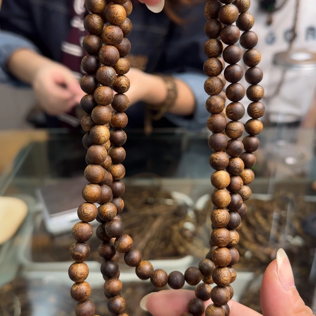 手串沉香多样性发1条08圆珠白棋高货32克