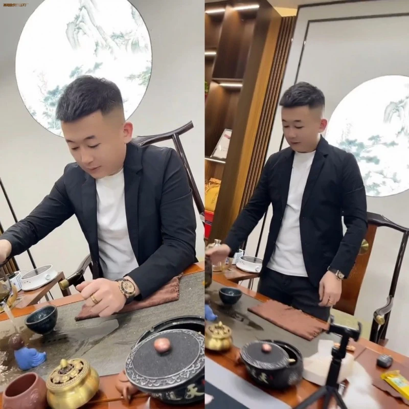 春秋新款男士西服外套高档百搭修身显瘦商务休闲爆款上衣西装夹克