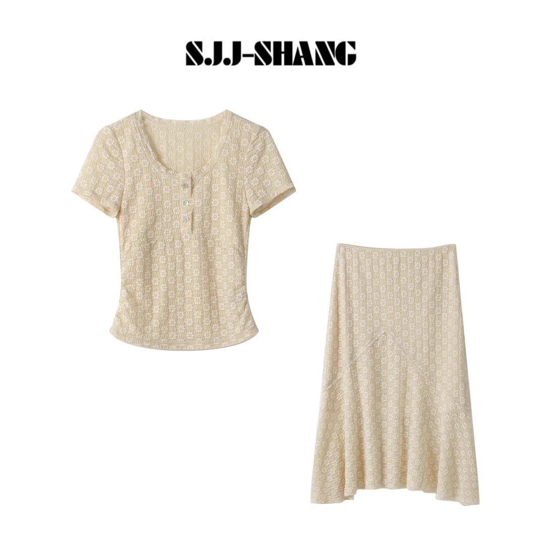 SJJ-SHANG【糖心碎花】25ss新款重磅棉肌理感印花设计套装q134548p