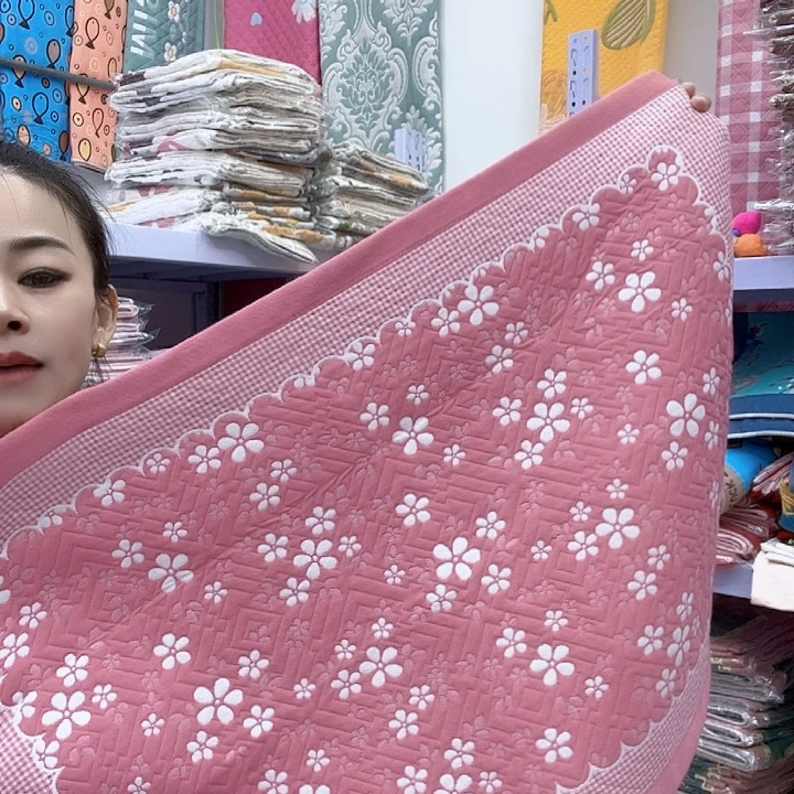 棉粉色雪花纯棉面料