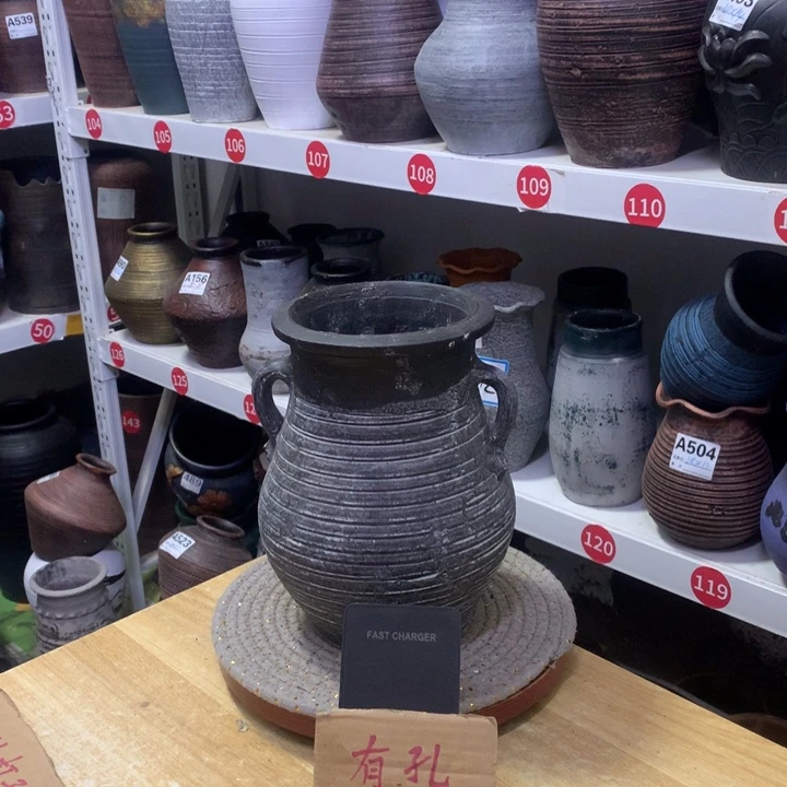 【闪购商品】红陶粗糙盆有孔高22口14