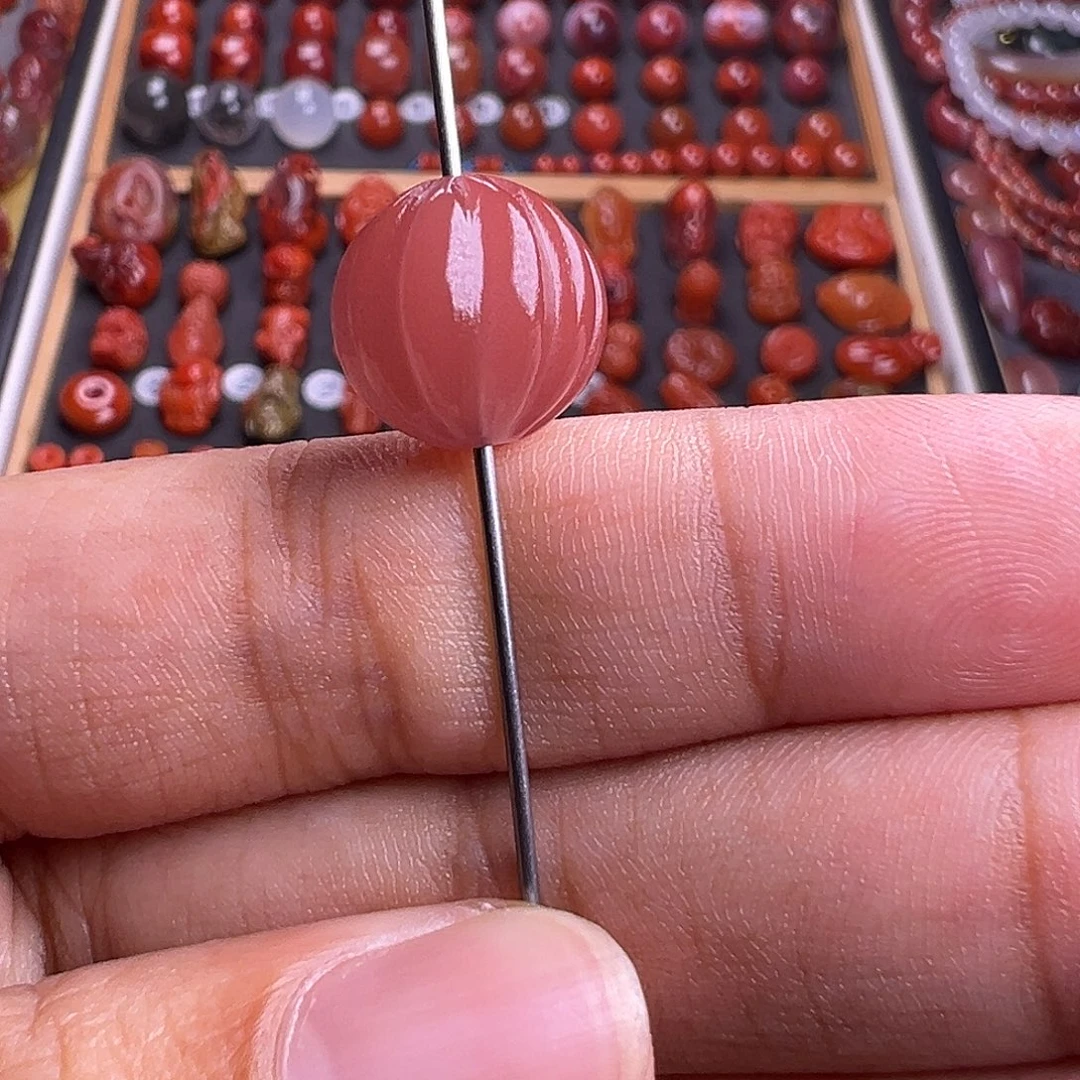 南红玛瑙未镶嵌珠宝奇石瓜珠12.2mm