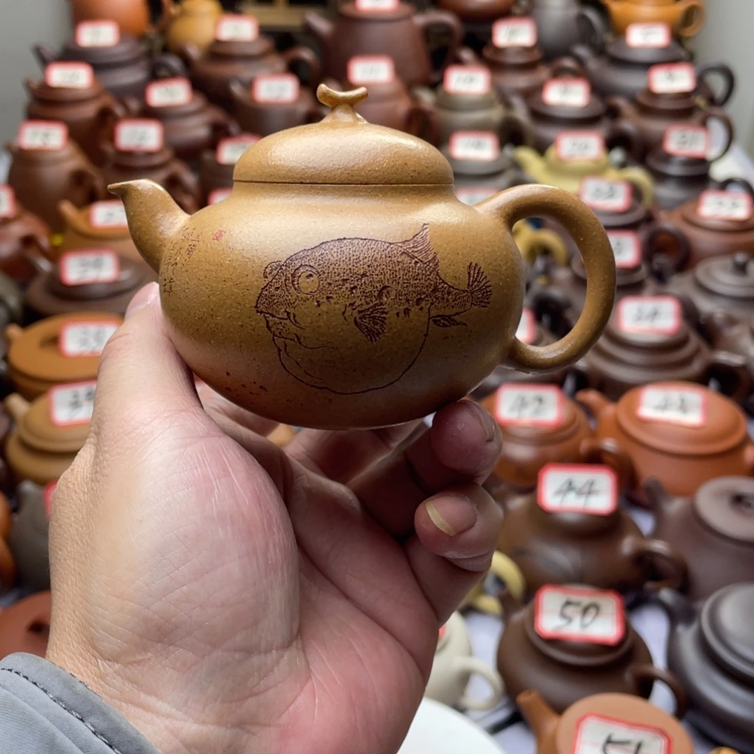 紫砂茶壶宜兴紫砂半手工